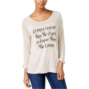 Jamie & Layla Womens Dream Higher Graphic T-Shirt, Beige, M, DM